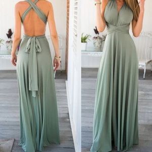 Sage green infinity dress